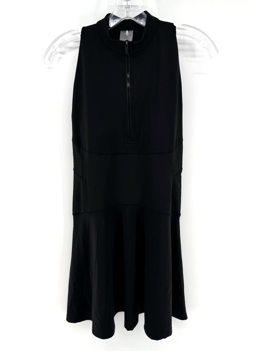 CALIA Women's PowerMove Mesh Paneled Court Tennis Dress Pure Black Size Small